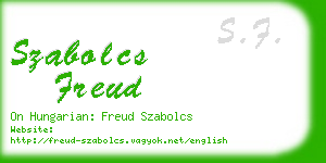 szabolcs freud business card